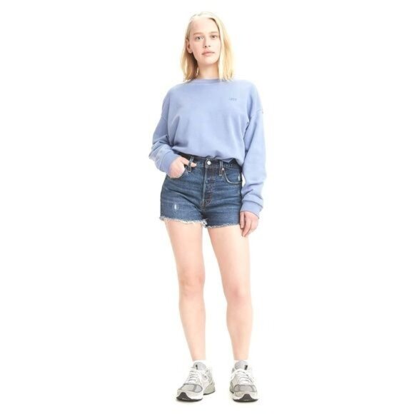 Levi's 501 Distressed Cut-Off Denim Shorts high rise 25 - Picture 2 of 9